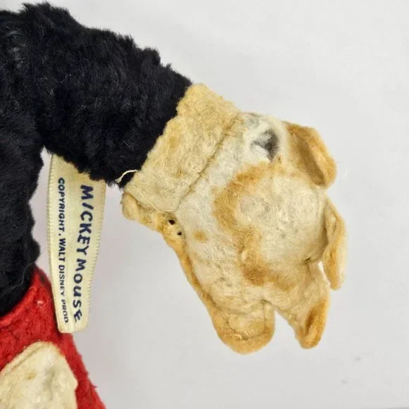 Vintage Gund Disney Mickey Mouse Plush Stuffed Animal 1940s